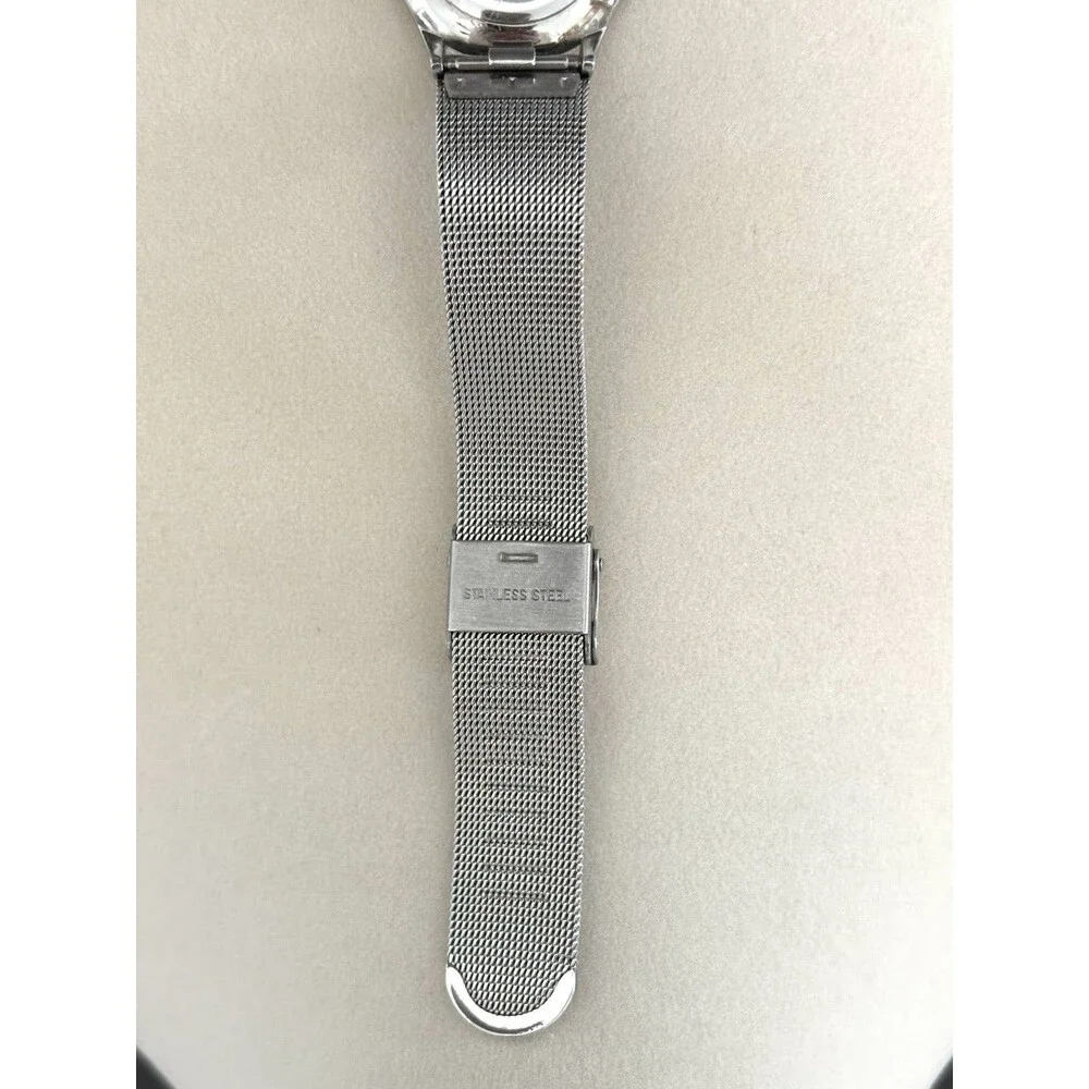 Skagen Watch Women’s Silver Dial Stainless Steel Round Mesh Band New Battery